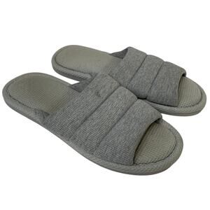 Shevalues Womens Size 11-12 Gray Slippers Open Round Toe Slip On House Shoes